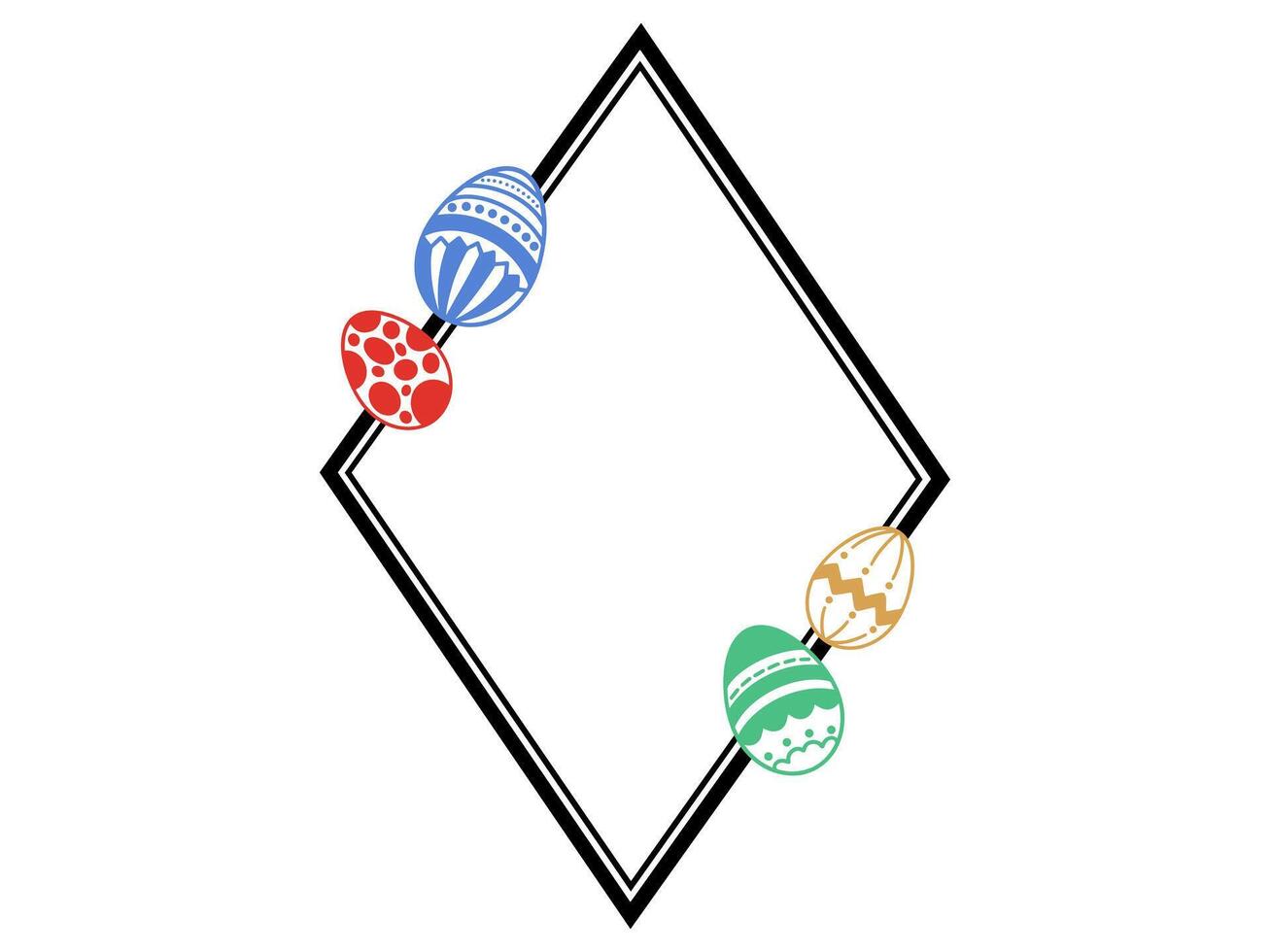 Easter Eggs Frame Border Illustration vector