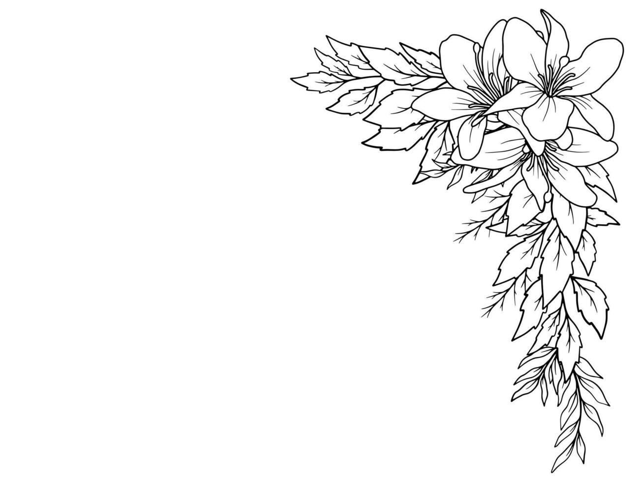 Flower Bouquet Line Art Illustration vector
