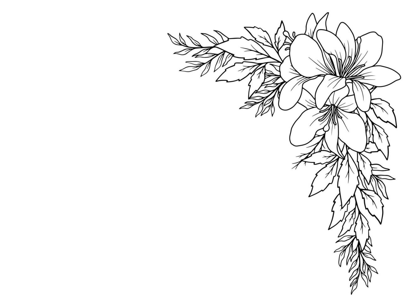 Flower Bouquet Line Art Illustration vector