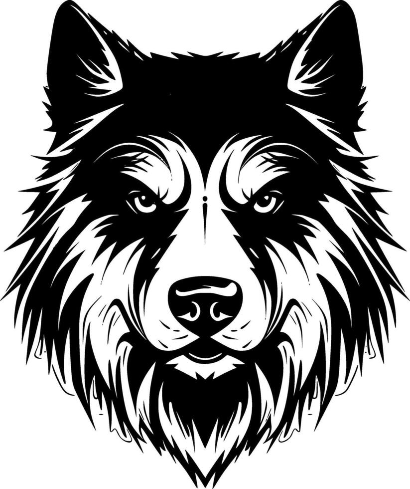 Alaska malamute - minimalista y plano logo - vector ilustración