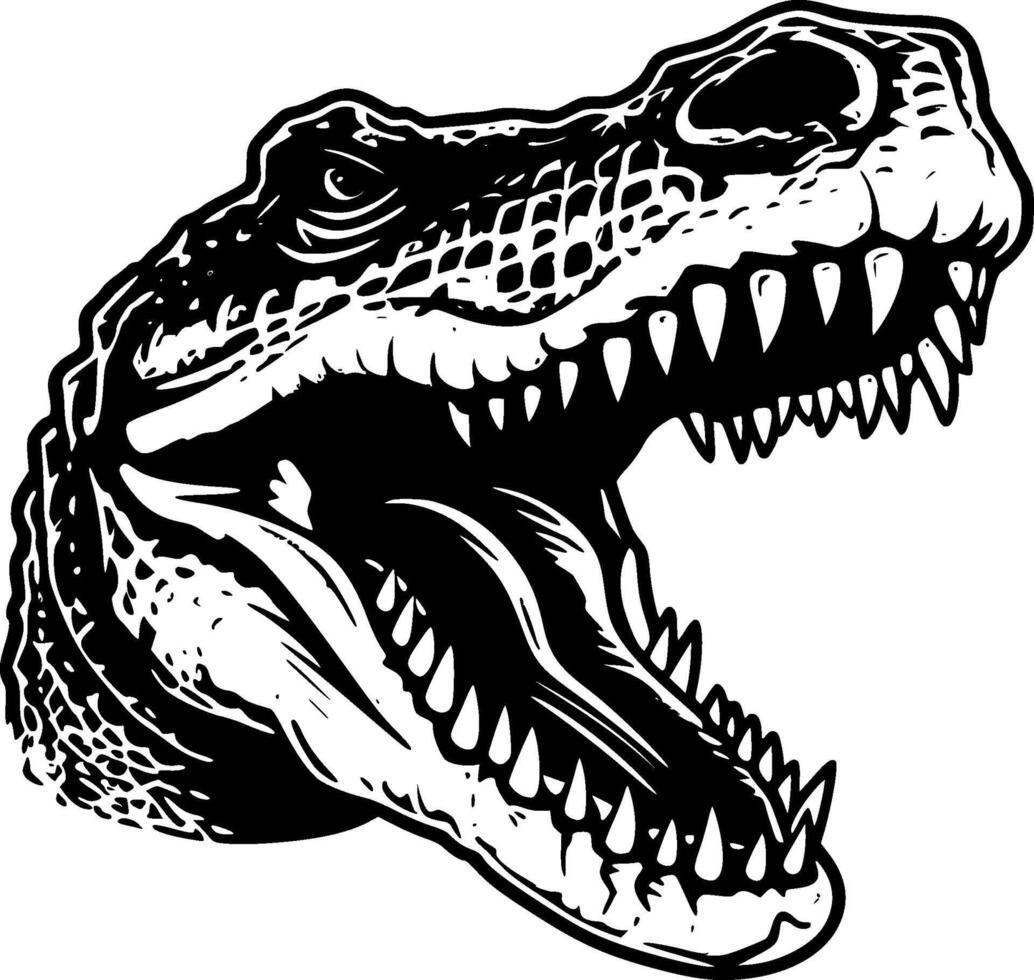 Alligator, Minimalist and Simple Silhouette - Vector illustration