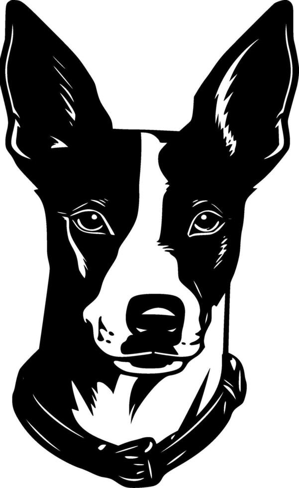 Basenji - Black and White Isolated Icon - Vector illustration