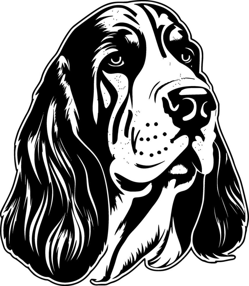 Basset Hound - Black and White Isolated Icon - Vector illustration