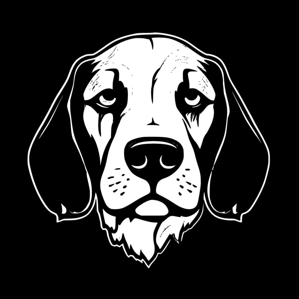 beagle - negro y blanco aislado icono - vector ilustración