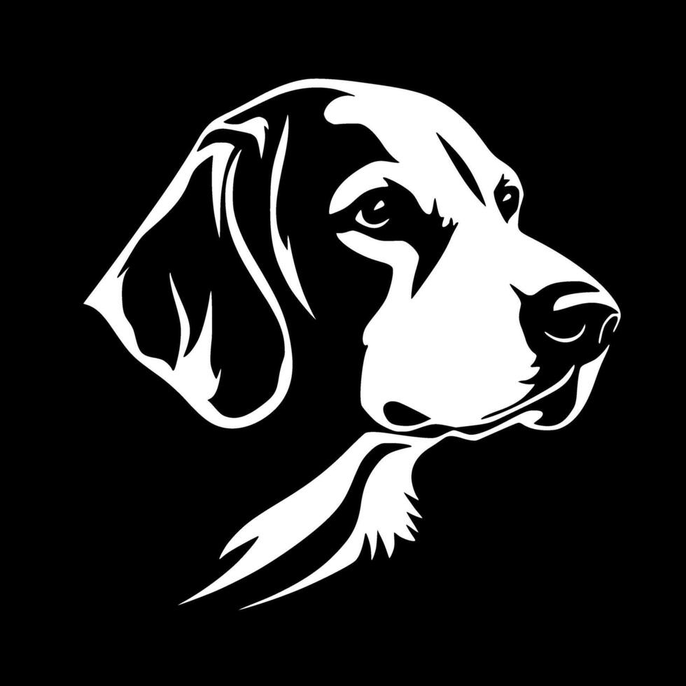 beagle perro - negro y blanco aislado icono - vector ilustración