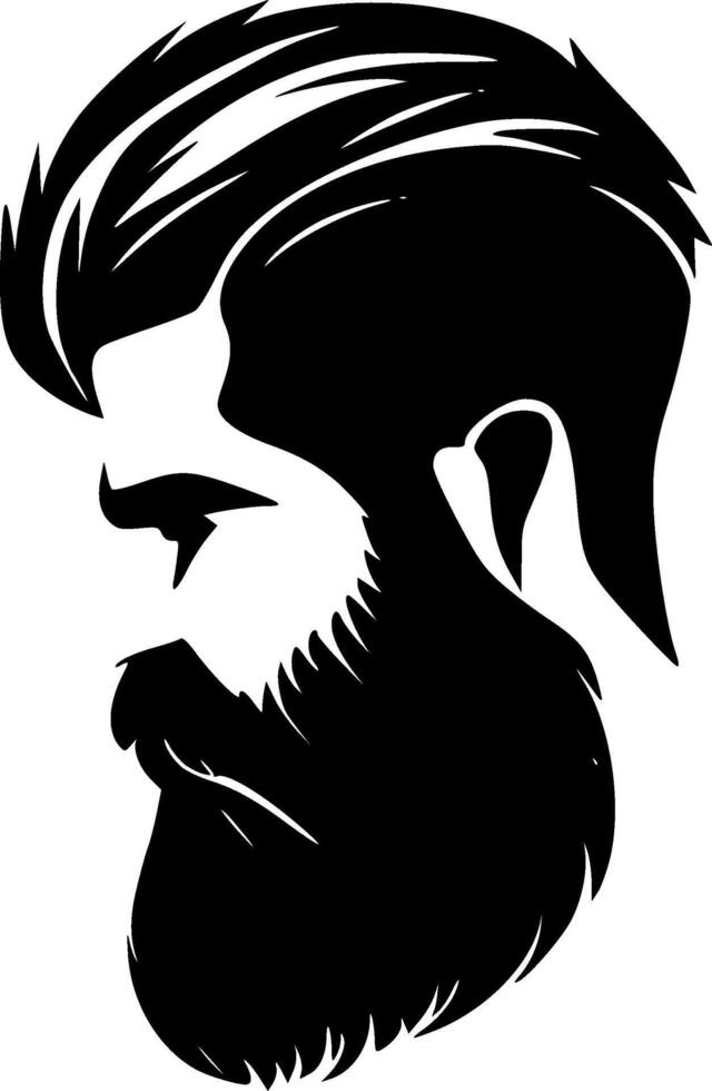 Beard, Black and White Vector illustration
