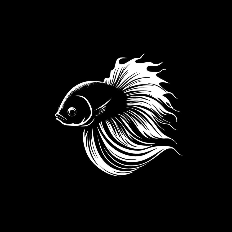 Betta pescado - minimalista y plano logo - vector ilustración