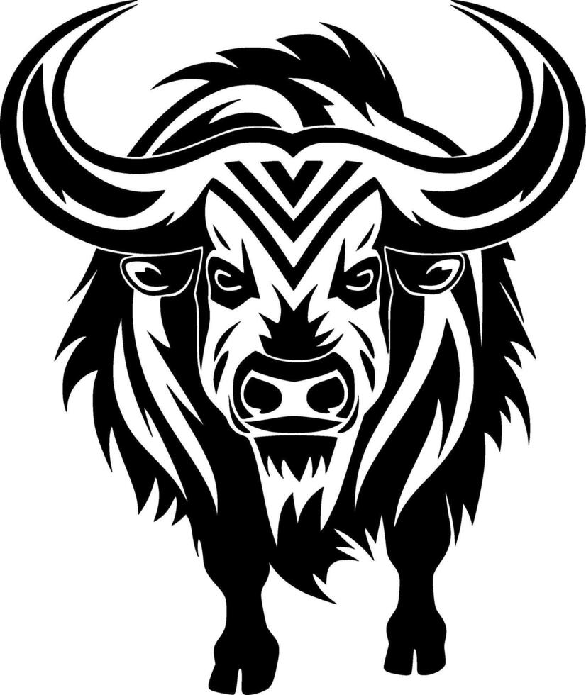 Bison - Black and White Isolated Icon - Vector illustration