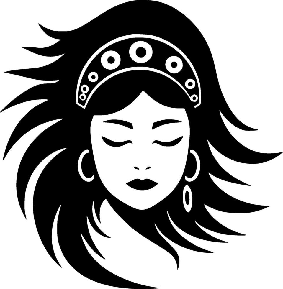 Boho, Black and White Vector illustration