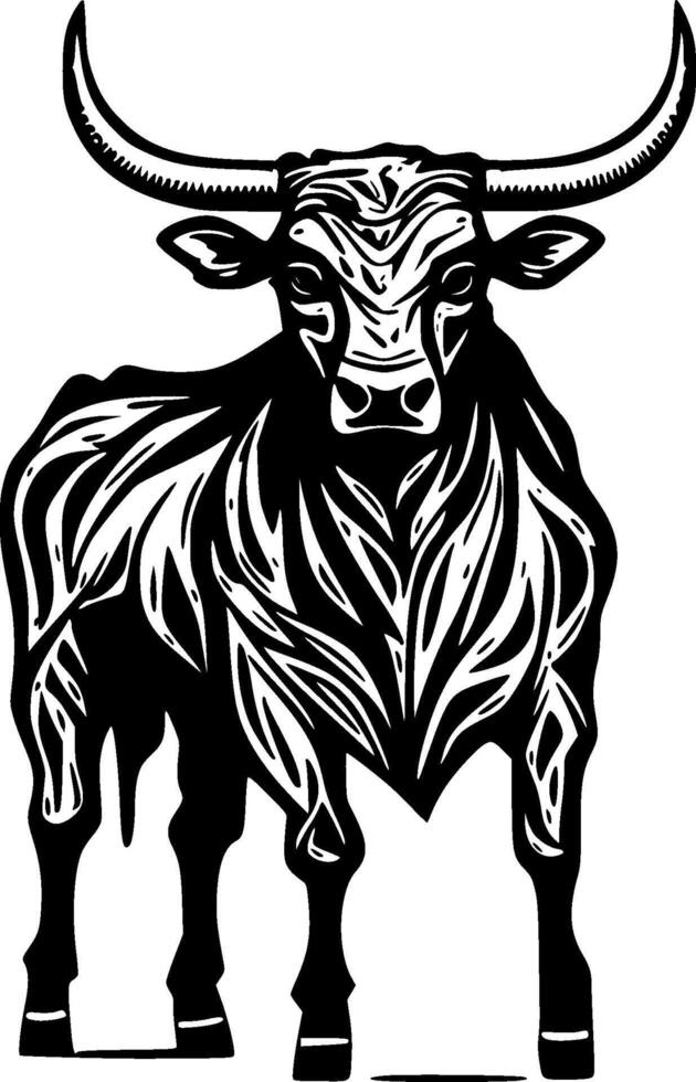 toro - negro y blanco aislado icono - vector ilustración