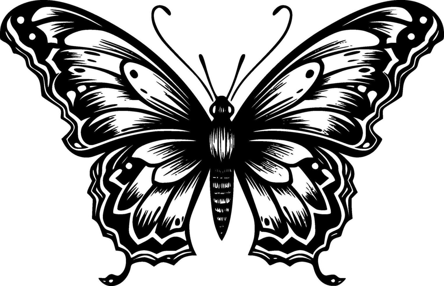 mariposa - minimalista y plano logo - vector ilustración