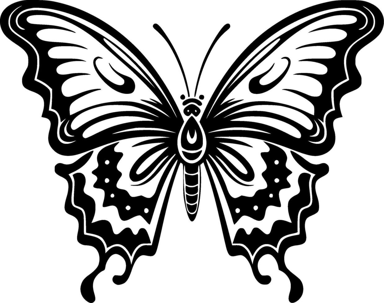 mariposa, negro y blanco vector ilustración