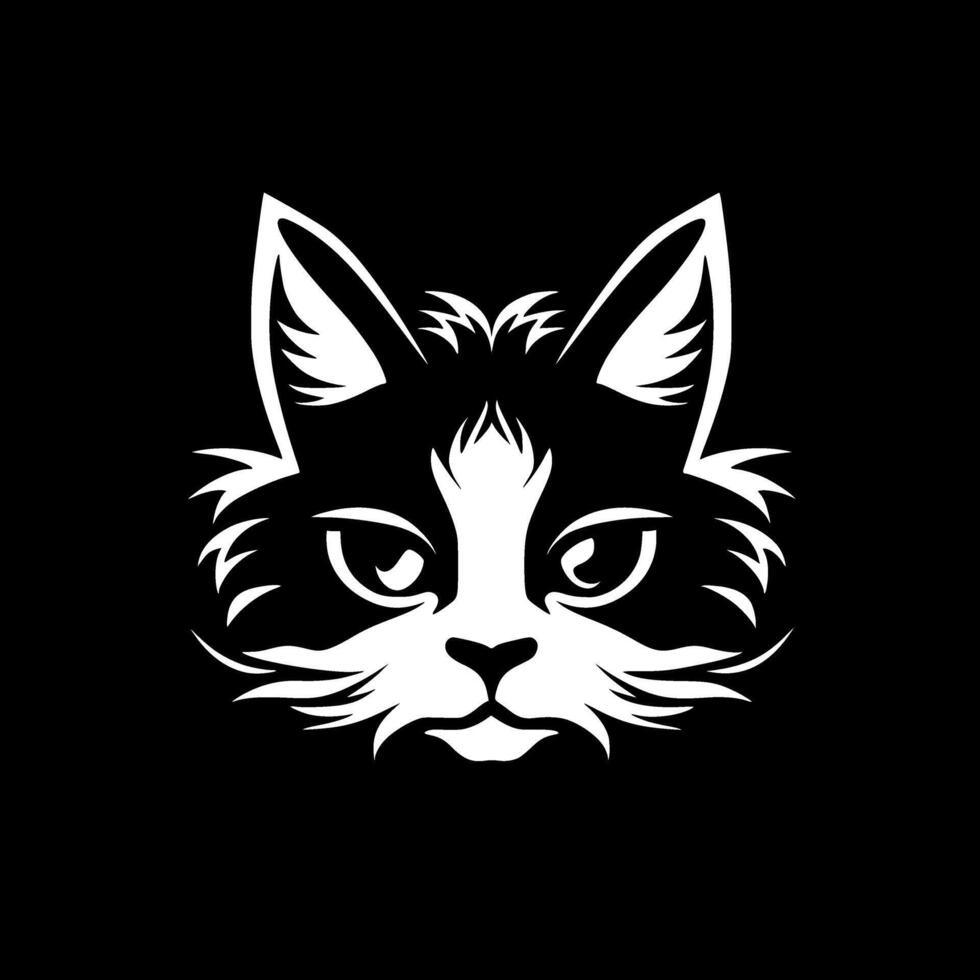 gato - negro y blanco aislado icono - vector ilustración