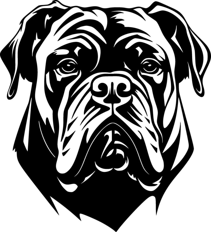 Cane Corso - Black and White Isolated Icon - Vector illustration