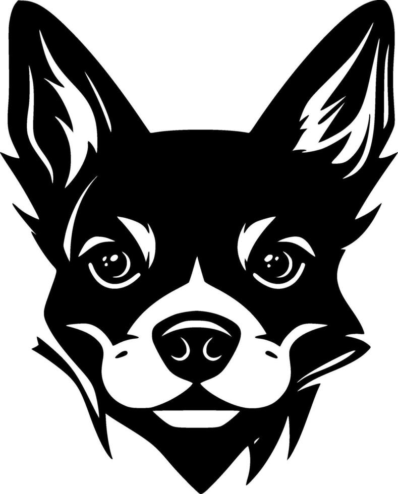 chihuahua, negro y blanco vector ilustración