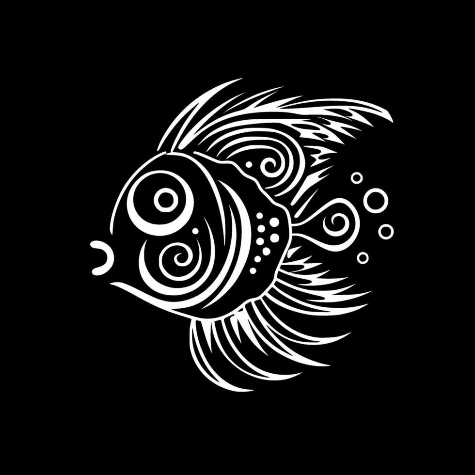 pez payaso, negro y blanco vector ilustración