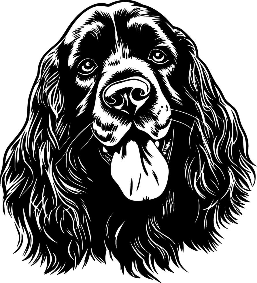 Cocker Spaniel, Minimalist and Simple Silhouette - Vector illustration