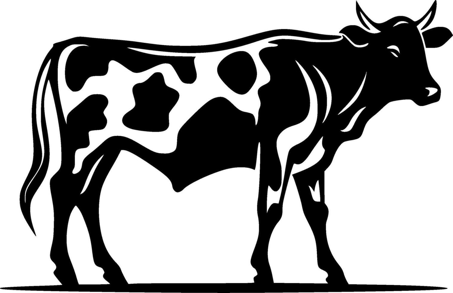 Cow, Minimalist and Simple Silhouette - Vector illustration