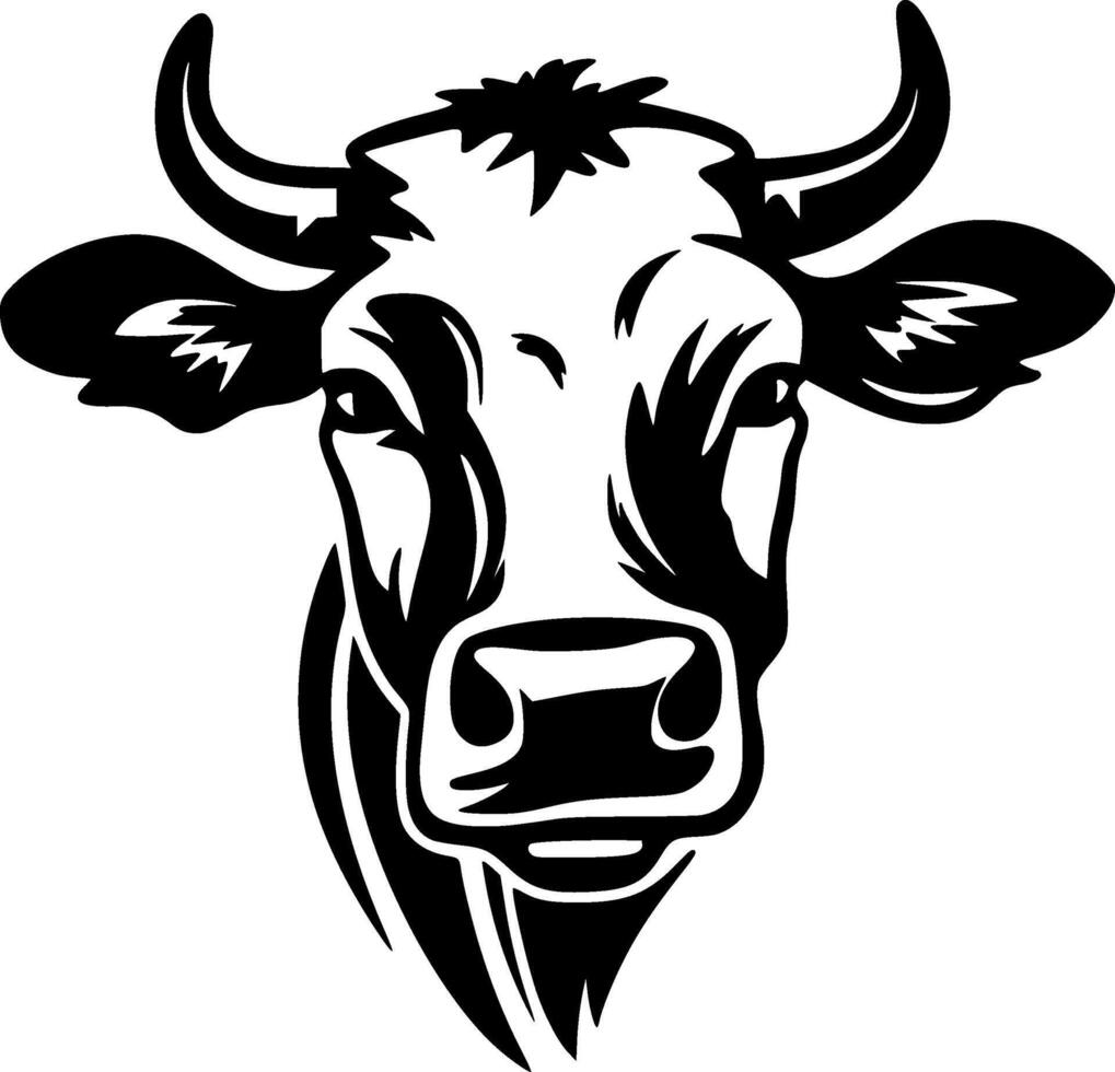 Cow, Minimalist and Simple Silhouette - Vector illustration