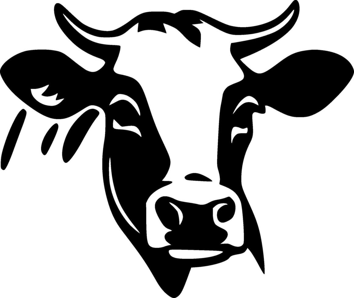 Cow - Black and White Isolated Icon - Vector illustration