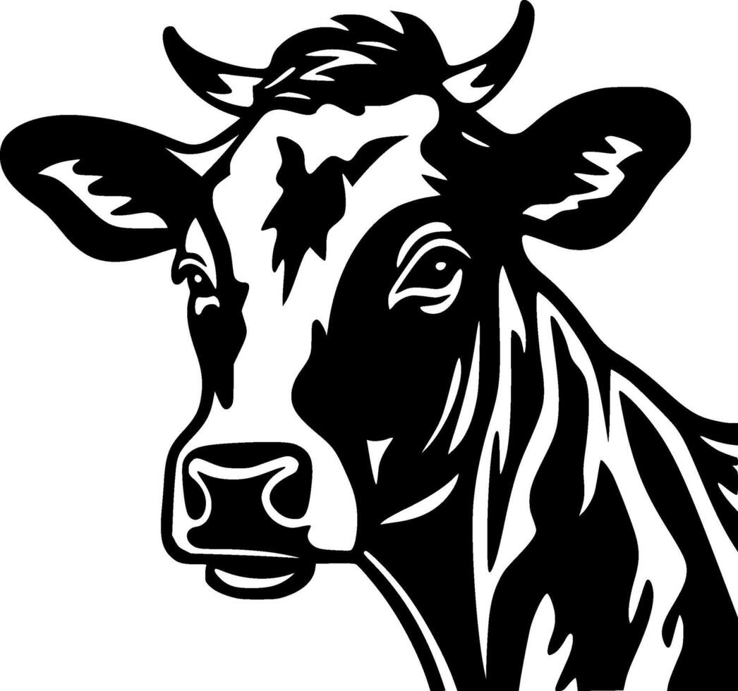 Cow, Minimalist and Simple Silhouette - Vector illustration