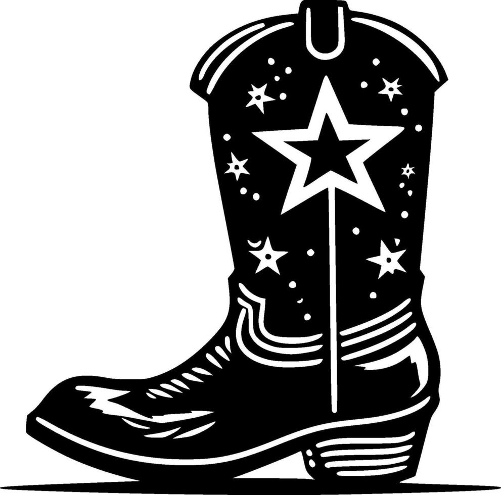 vaquero bota - minimalista y plano logo - vector ilustración