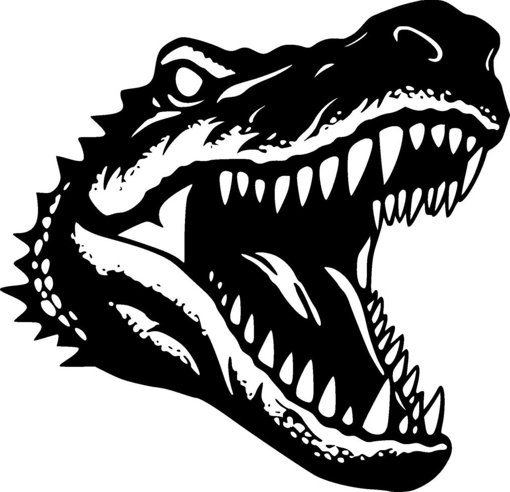 Crocodile, Minimalist and Simple Silhouette - Vector illustration