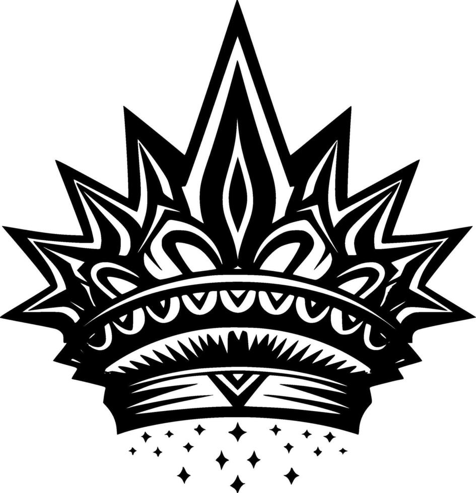 Crown - Black and White Isolated Icon - Vector illustration