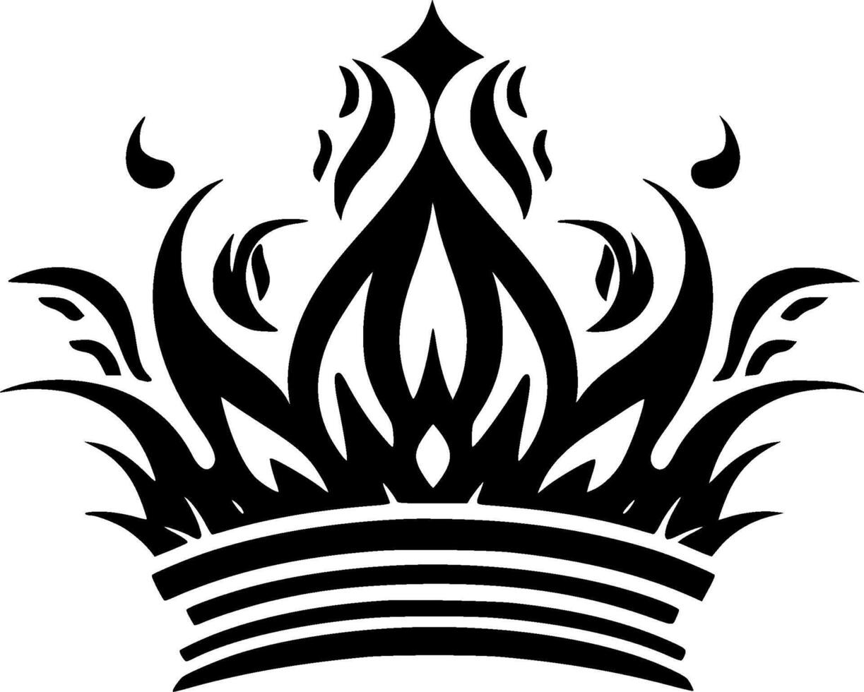 Crown, Black and White Vector illustration