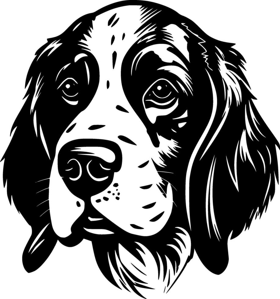 perro - negro y blanco aislado icono - vector ilustración