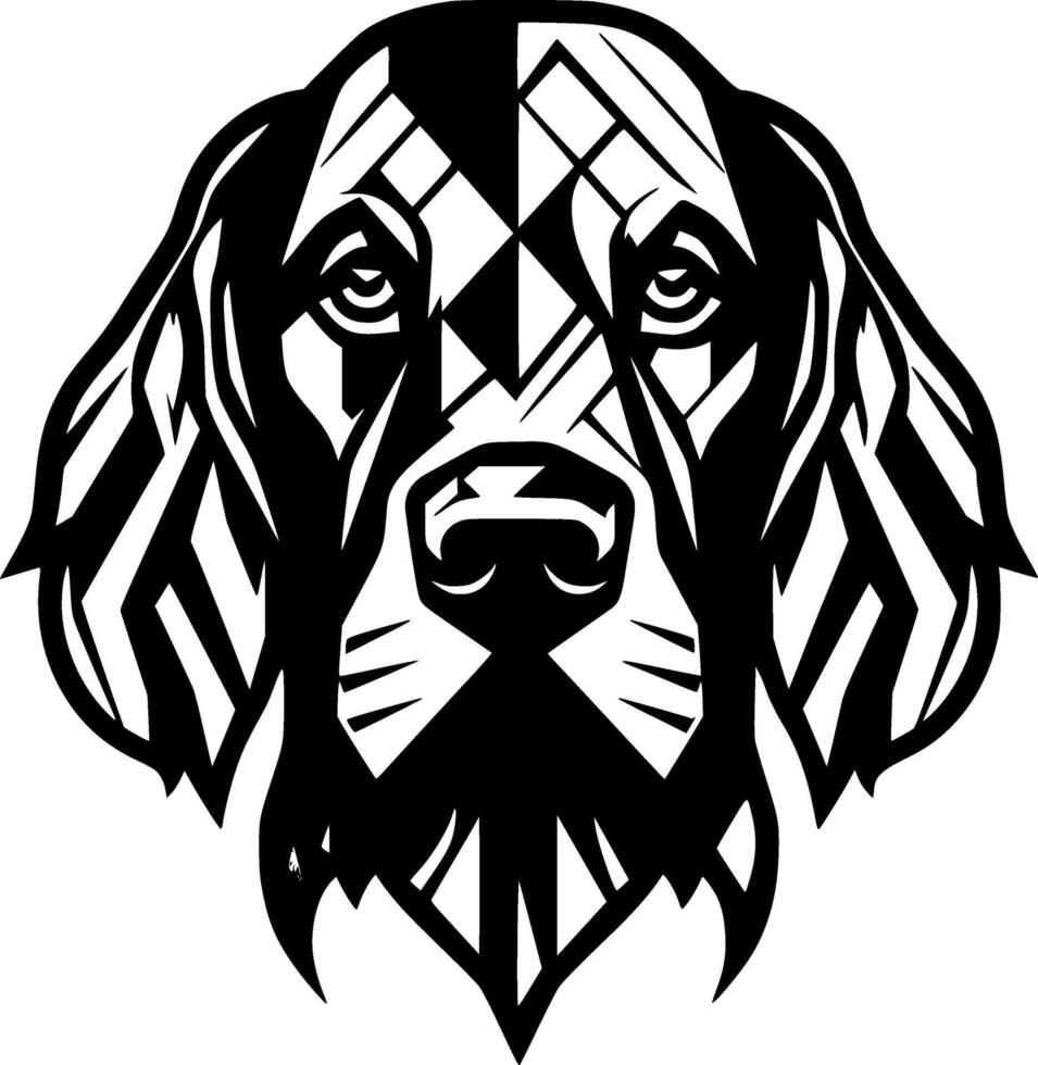 perro - negro y blanco aislado icono - vector ilustración