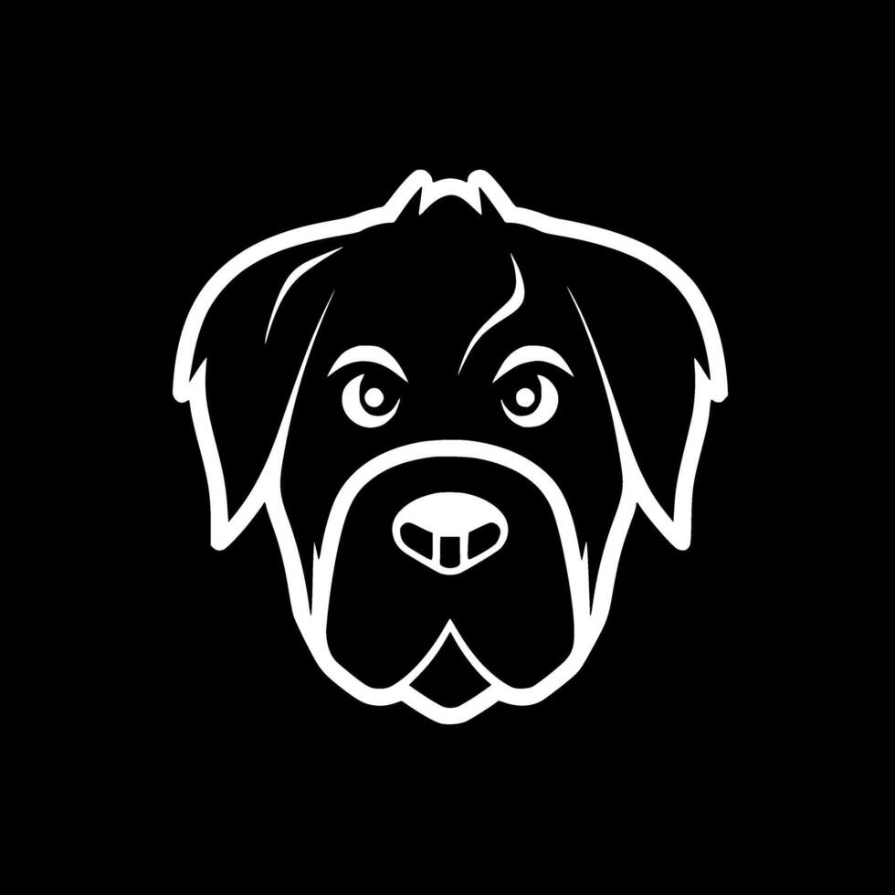 perro - negro y blanco aislado icono - vector ilustración