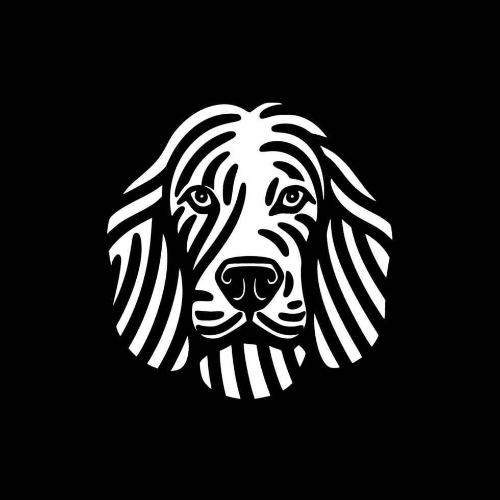 perro - negro y blanco aislado icono - vector ilustración