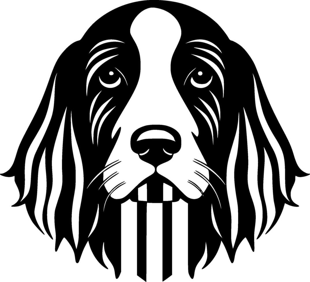 perro - negro y blanco aislado icono - vector ilustración