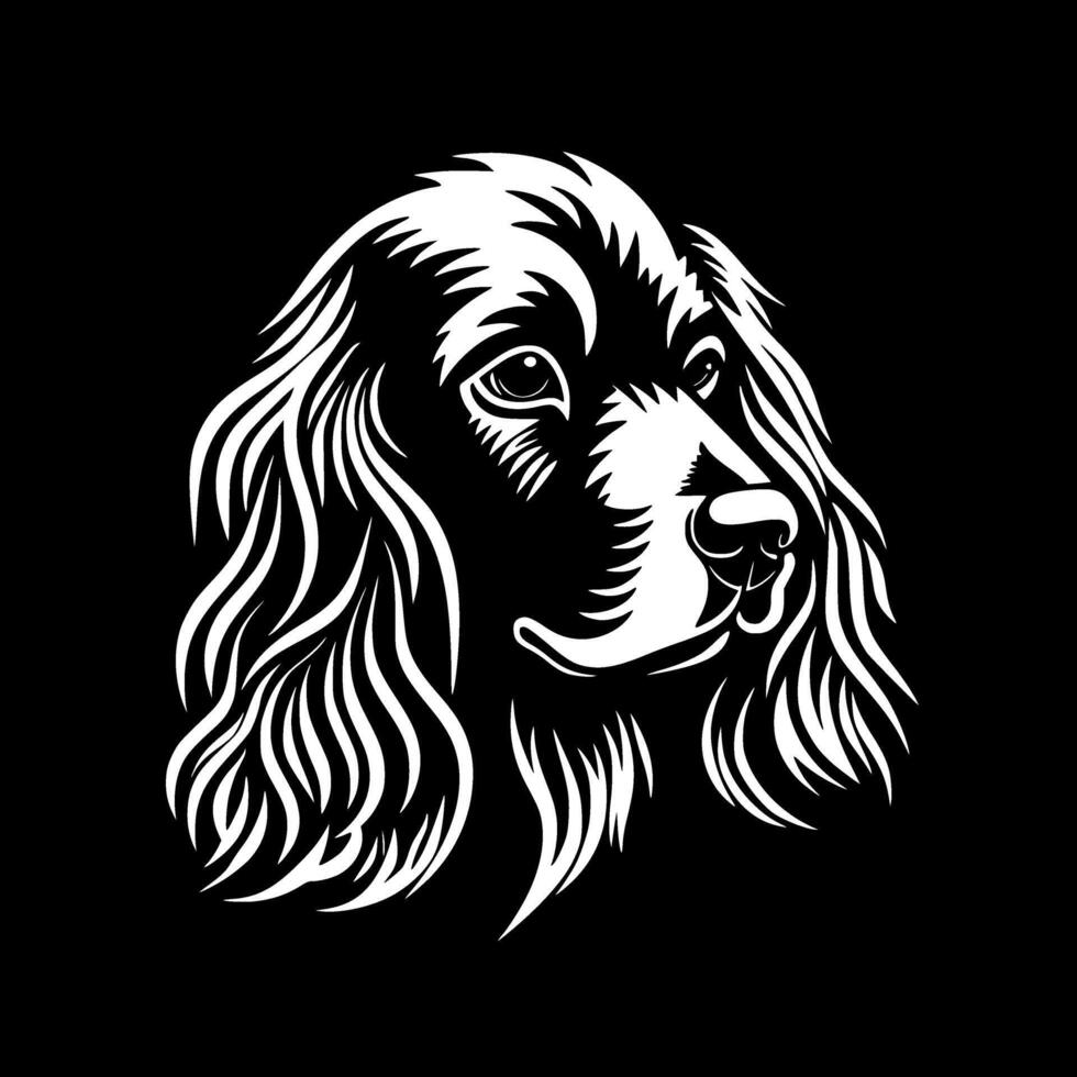 perro - negro y blanco aislado icono - vector ilustración