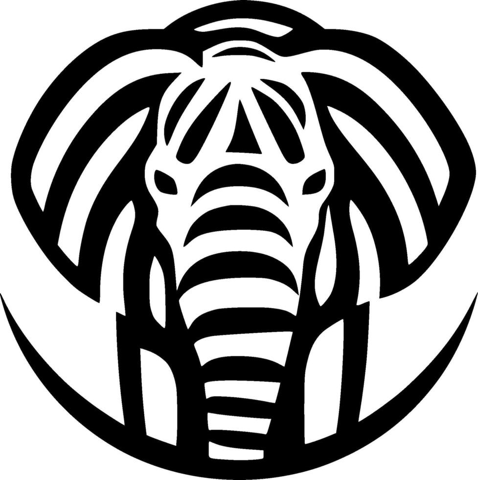 Elephant, Black and White Vector illustration