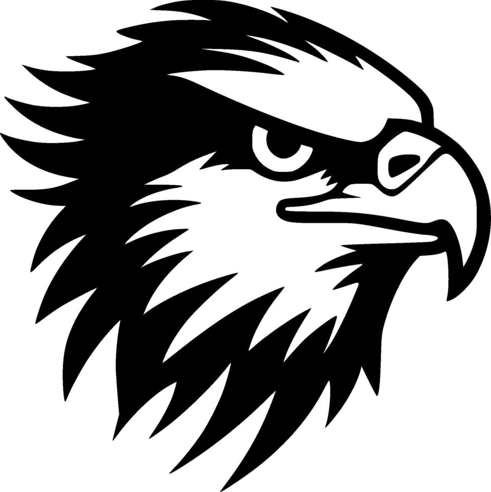 Eagle, Black and White Vector illustration