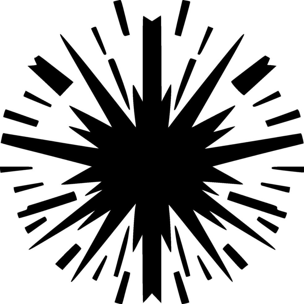 Explosion, Black and White Vector illustration