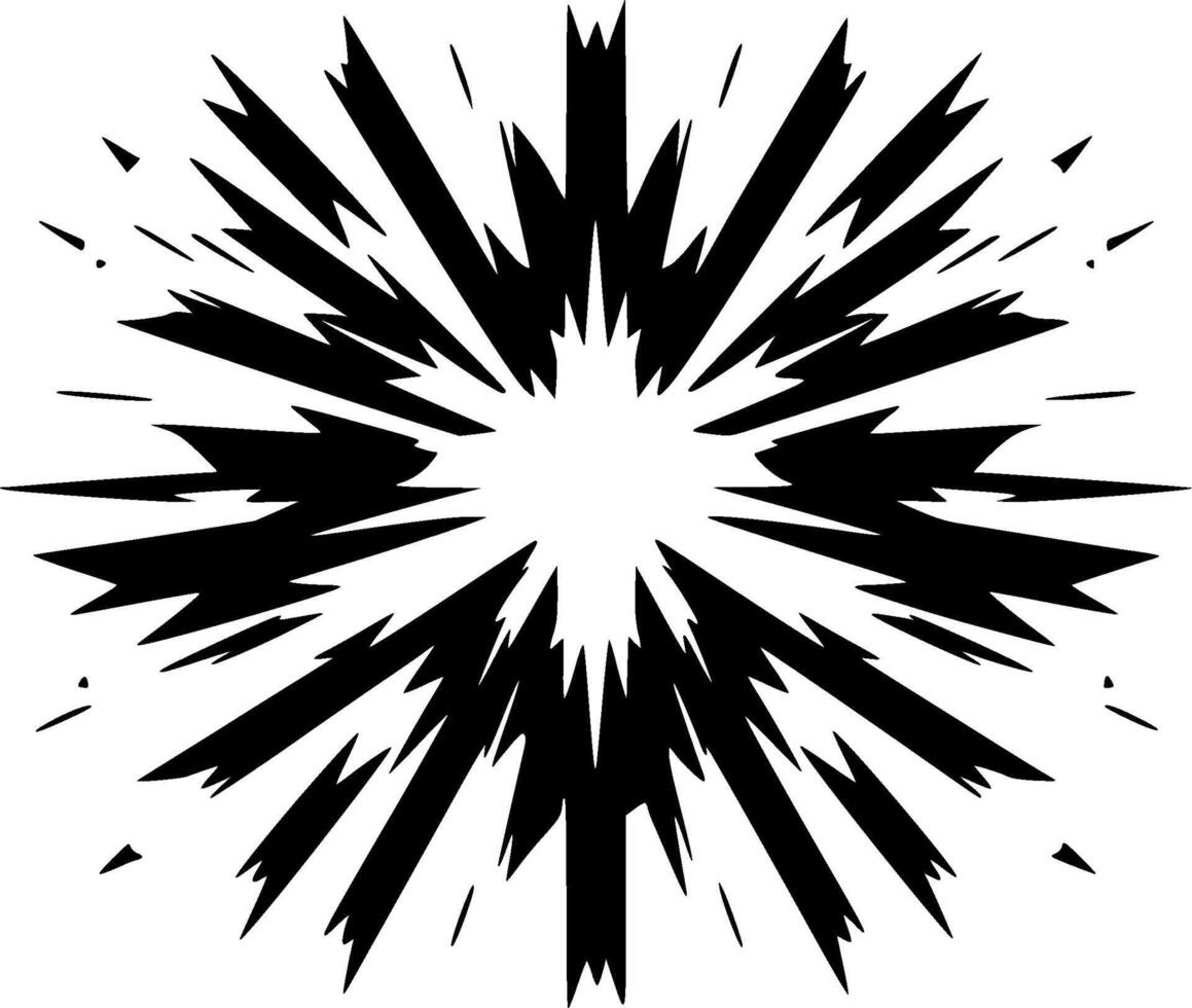 Explosion, Black and White Vector illustration