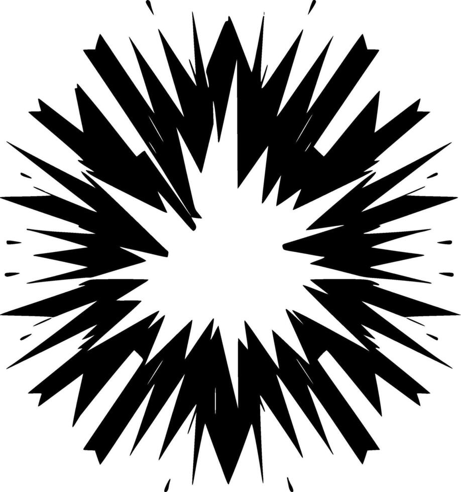 Explosion - Black and White Isolated Icon - Vector illustration