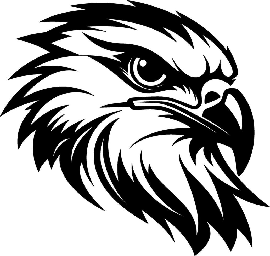 Falcon, Black and White Vector illustration