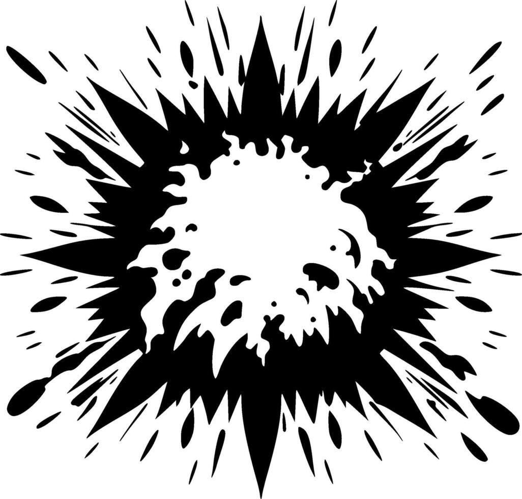 explosión - negro y blanco aislado icono - vector ilustración