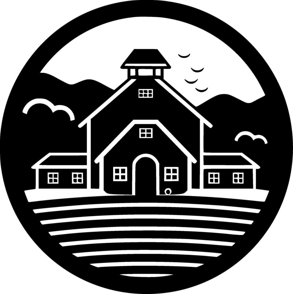 Farm, Minimalist and Simple Silhouette - Vector illustration