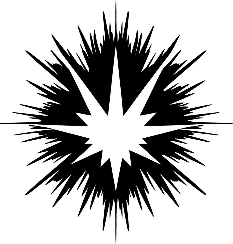 Explosion, Black and White Vector illustration