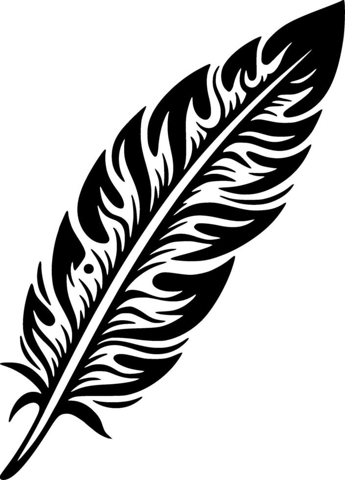 Feather, Minimalist and Simple Silhouette - Vector illustration