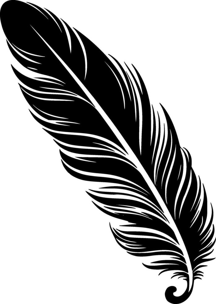 Feather - Minimalist and Flat Logo - Vector illustration