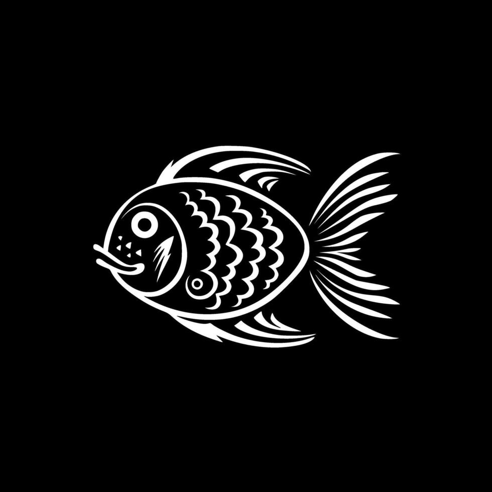Fish, Black and White Vector illustration