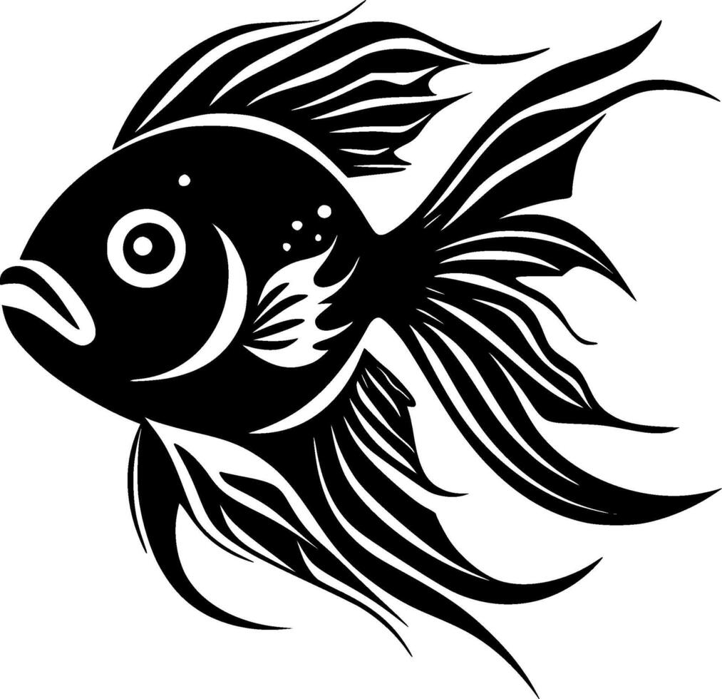 Fish, Black and White Vector illustration