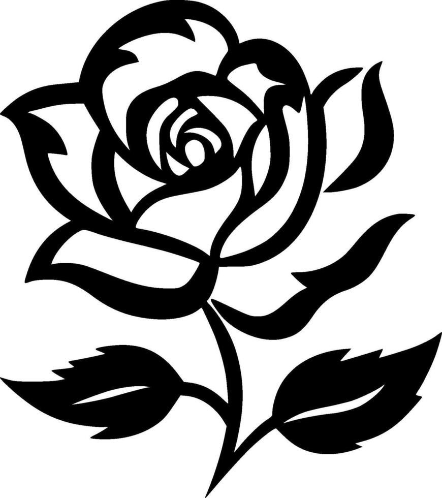 Flower, Black and White Vector illustration