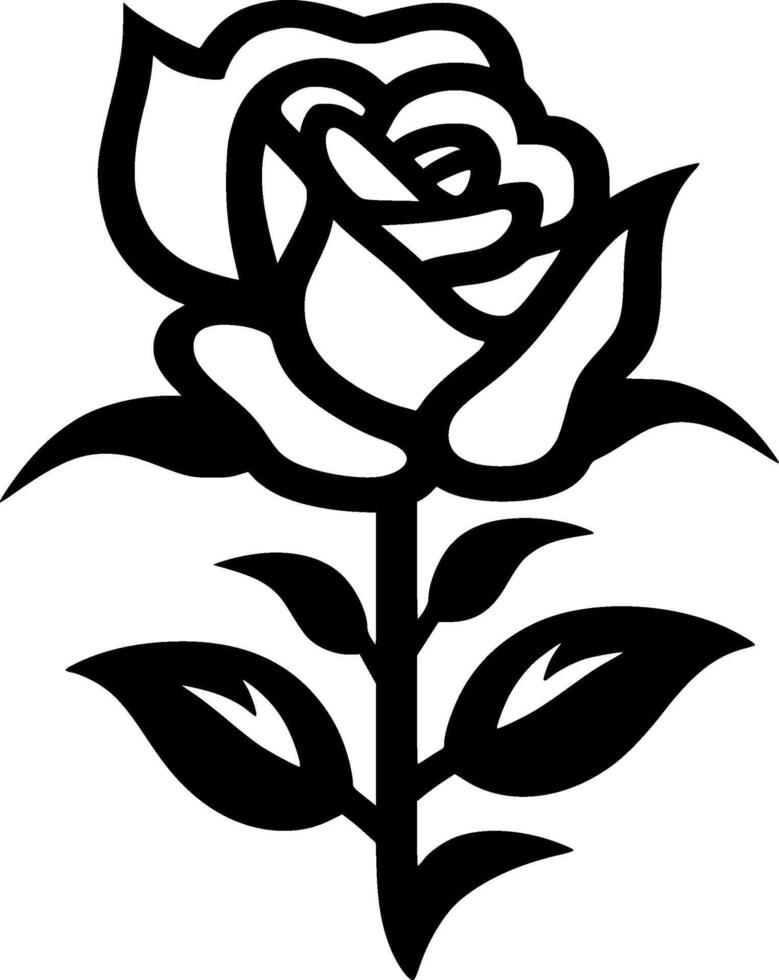 Flower - Black and White Isolated Icon - Vector illustration